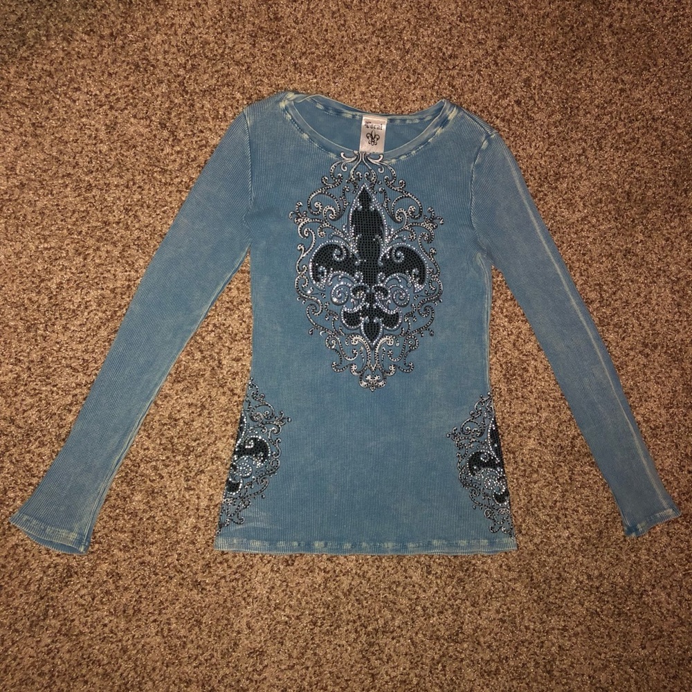 Vocal Rhinestone Long Sleeve Shirt